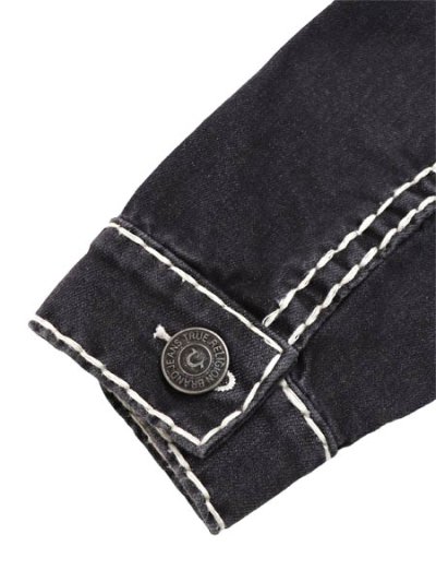 画像7: 【送料無料】TRUE RELIGION SUPER T HOODED DENIM JACKET SMOG OVERDYE BLACK WASH