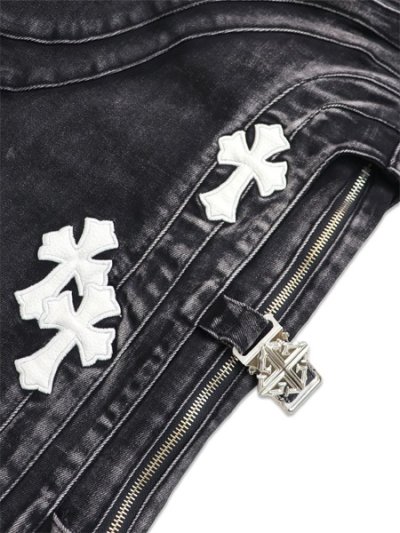 画像7: 【送料無料】GUAPI OBSIDIAN BLACK CROSS BUCKLE SHORTS