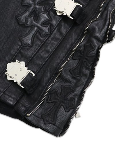 画像10: 【送料無料】GUAPI ALL BLACK CROSS BUCKLE SHORTS