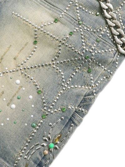 画像7: 【送料無料】GUAPI EMERALD SPIDER DENIM SHORTS