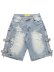 画像1: 【送料無料】GUAPI AQUA BLUE CROSS BUCKLE SHORTS (1)