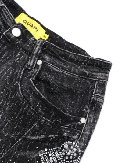 画像4: 【送料無料】GUAPI VINTAGE BLACK DISTRESSED DENIM SHORTS