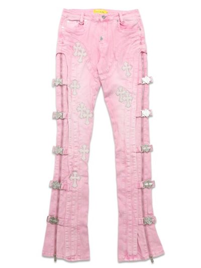画像1: 【送料無料】GUAPI FRENCH ROSE CROSS BUCKLE DENIM