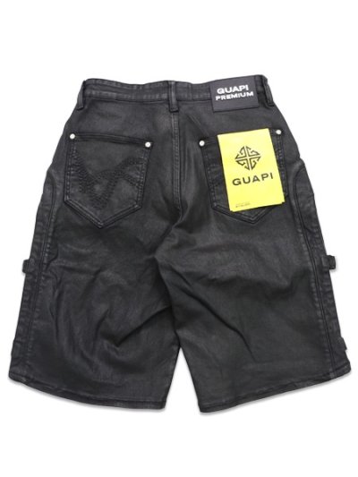 画像2: 【送料無料】GUAPI ALL BLACK CROSS BUCKLE SHORTS