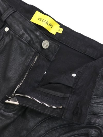 画像4: 【送料無料】GUAPI ALL BLACK CROSS BUCKLE DENIM
