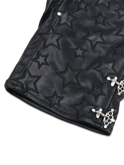 画像10: 【送料無料】GUAPI OBSIDIAN BLACK STARS LEATHER SHORTS
