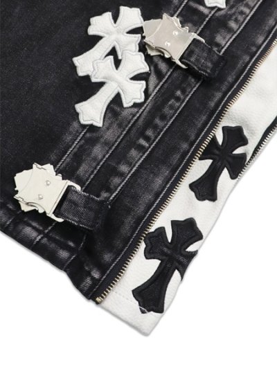 画像10: 【送料無料】GUAPI OBSIDIAN BLACK CROSS BUCKLE SHORTS