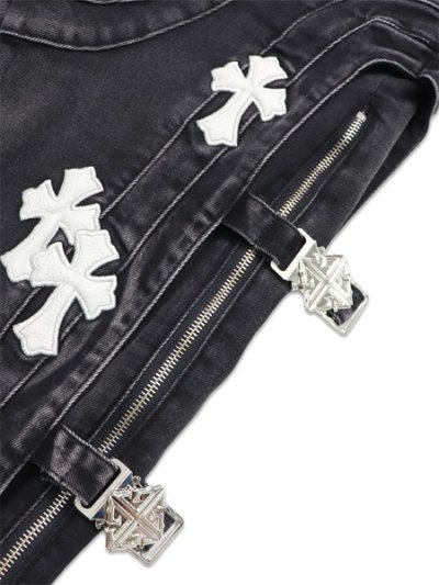 画像4: 【送料無料】GUAPI OBSIDIAN BLACK CROSS BUCKLE DENIM