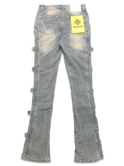 画像2: 【送料無料】GUAPI VINTAGE BLUE CROSS BUCKLE DENIM