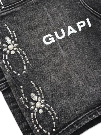 画像9: 【送料無料】GUAPI OBSIDIAN BLACK SPIDER DENIM SHORTS