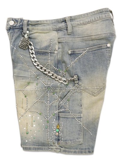 画像3: 【送料無料】GUAPI EMERALD SPIDER DENIM SHORTS