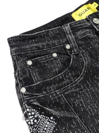 画像6: 【送料無料】GUAPI VINTAGE BLACK DISTRESSED DENIM SHORTS