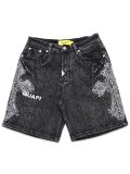 【送料無料】GUAPI VINTAGE BLACK DISTRESSED DENIM SHORTS