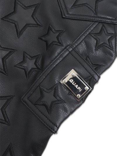 画像9: 【送料無料】GUAPI OBSIDIAN BLACK STARS LEATHER SHORTS
