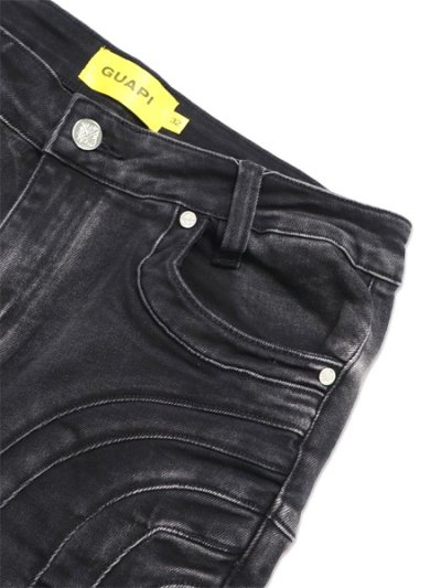 画像3: 【送料無料】GUAPI OBSIDIAN BLACK CROSS BUCKLE DENIM