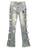 【送料無料】GUAPI VINTAGE BLUE CROSS BUCKLE DENIM