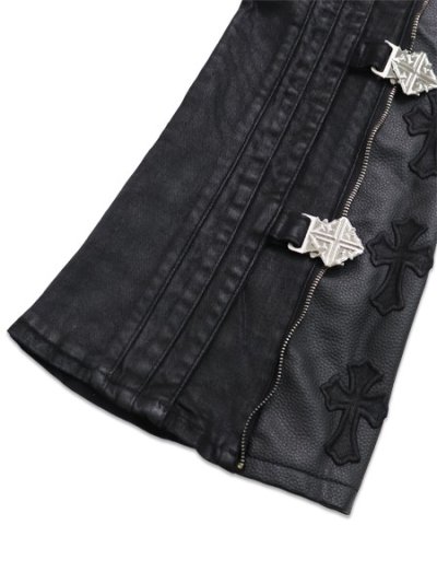 画像8: 【送料無料】GUAPI ALL BLACK CROSS BUCKLE DENIM
