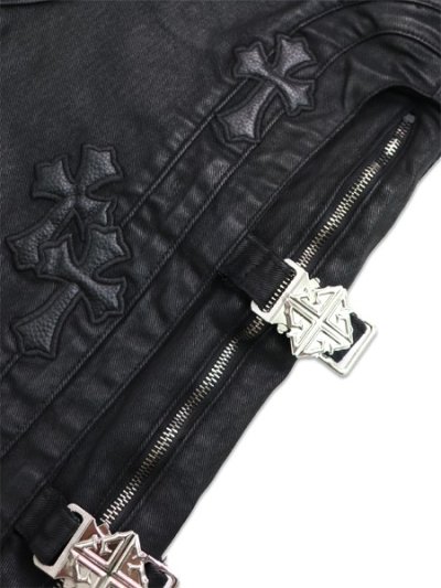 画像7: 【送料無料】GUAPI ALL BLACK CROSS BUCKLE SHORTS