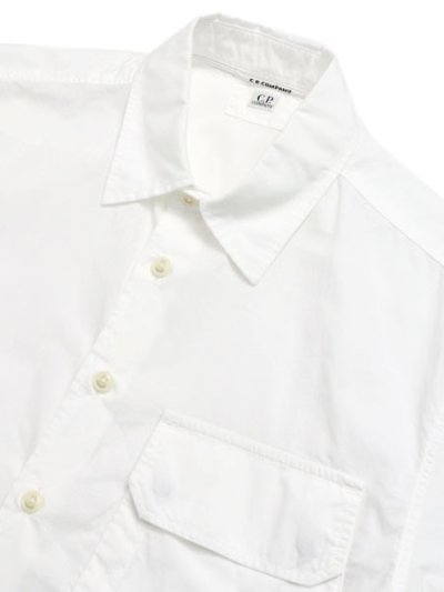 画像3: 【送料無料】C.P.COMPANY SHIRTS SHORT SLEEVE IN POPELINE GAUZE WHITE
