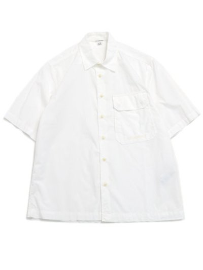 画像1: 【送料無料】C.P.COMPANY SHIRTS SHORT SLEEVE IN POPELINE GAUZE WHITE