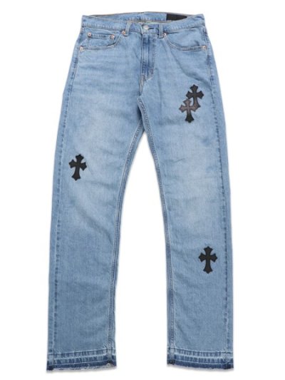 画像1: 【送料無料】ADVANCE LEVIS 505 CROSS LEATHER LT BLUE/BLACK