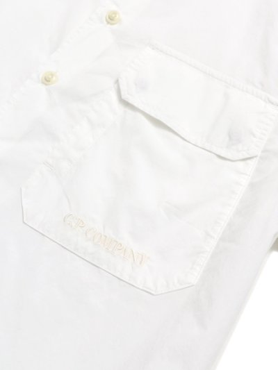 画像4: 【送料無料】C.P.COMPANY SHIRTS SHORT SLEEVE IN POPELINE GAUZE WHITE