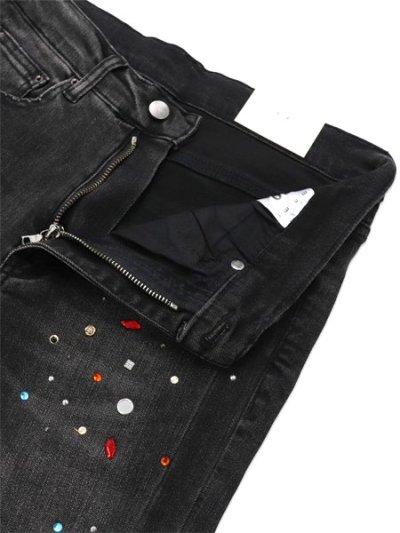 画像4: 【送料無料】mnml SKINNY CRYSTAL DENIM WASHED BLACK