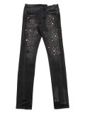 【送料無料】mnml SKINNY CRYSTAL DENIM WASHED BLACK