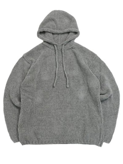 画像1: 【送料無料】Ten-c HODDED CHENILLE COTTON KNIT PIGEON GREY