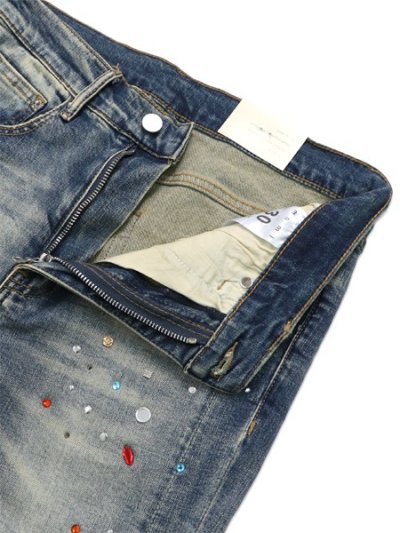 画像4: 【送料無料】mnml SKINNY CRYSTAL DENIM WASHED BLUE