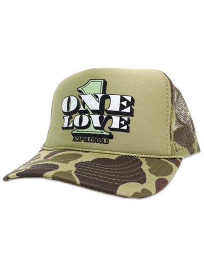 画像1: ACAPULCO GOLD ONE LOVE TRUCKER CAP CAMO