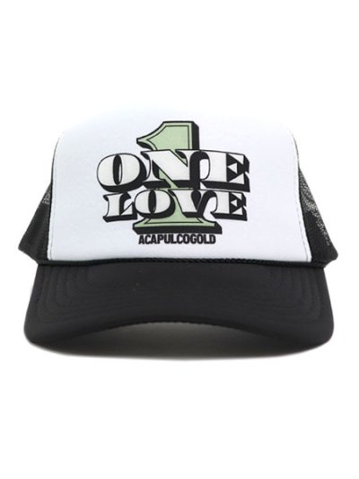 画像2: ACAPULCO GOLD ONE LOVE TRUCKER CAP BLACK/WHITE