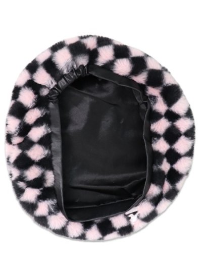 画像3: 【SALE】KANGOL FAUX FUR BERET-PEPTO CHECK