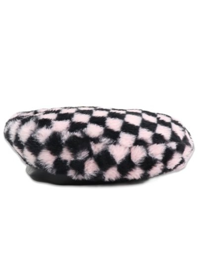 画像2: 【SALE】KANGOL FAUX FUR BERET-PEPTO CHECK