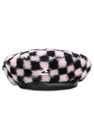 画像1: 【SALE】KANGOL FAUX FUR BERET-PEPTO CHECK