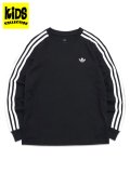 【KIDS】ADIDAS KIDS 3-STRIPES L/S TEE-BLACK