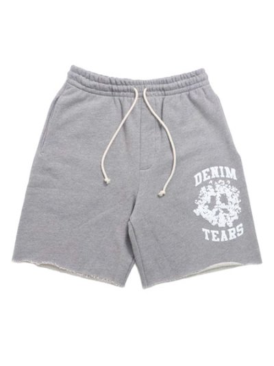 画像1: 【送料無料】DENIM TEARS DENIM UNIVERSITY SWEATSHORTS GREY/WHITE