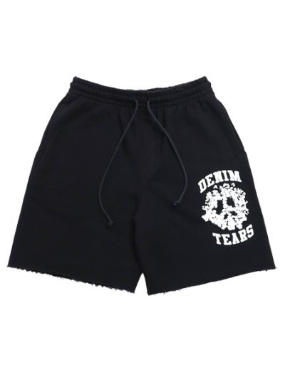 画像1: 【送料無料】DENIM TEARS DENIM UNIVERSITY SWEATSHORTS BLACK/WHITE