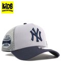 【KIDS】NEW ERA YOUTH 9FORTY A-FRAME TRUCKER YANKEES GREY/NAVY