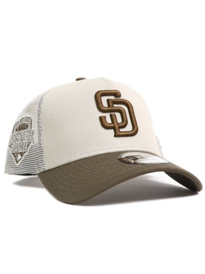 画像1: NEW ERA 9FORTY A-FRAME TRUCKER PADRES STONE/MOSS