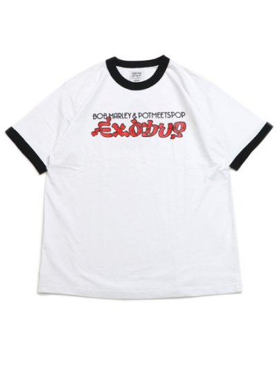 画像1: POT MEETS POP BOB MARLEY EXODUS RINGER TEE WHITE