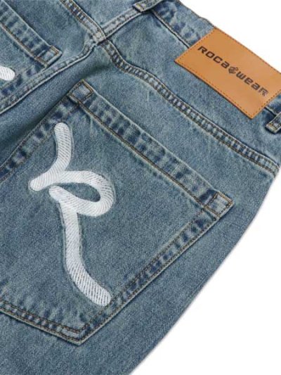 画像5: 【送料無料】ROCAWEAR BACK POKET EMBROIDERY DENIM PANTS LIGHT INDIGO