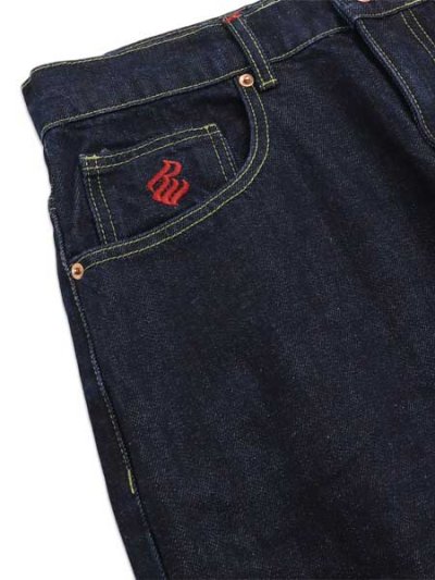 画像3: 【送料無料】ROCAWEAR BACK POCKET EMBROIDERY CONTRAST STITCH JEANS INDIGO