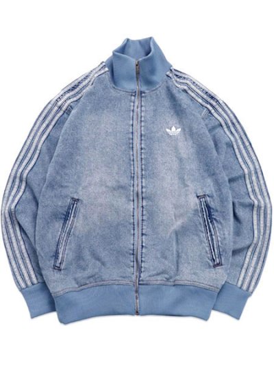 画像1: 【送料無料】ADIDAS FIREBIRD ADICOLOR DENIM TRACK TOP LIGHT WASH-WORN BLUE DENIM