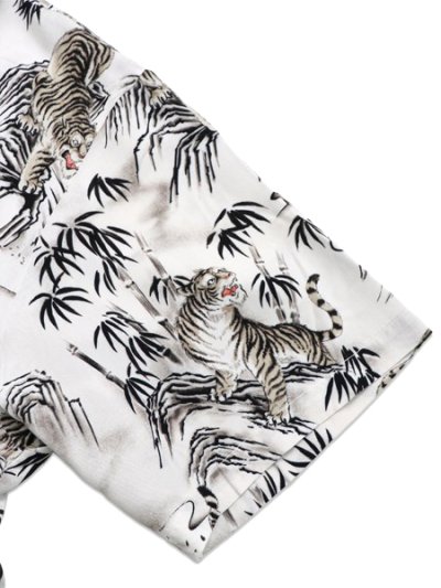 画像4: 【送料無料】AVIREX ALOHA SHIRT TIGER & BAMBOO OFF WHITE