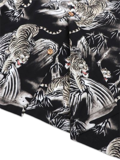 画像6: 【送料無料】AVIREX ALOHA SHIRT TIGER & BAMBOO BLACK