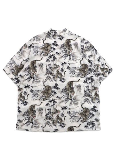 画像2: 【送料無料】AVIREX ALOHA SHIRT TIGER & BAMBOO OFF WHITE