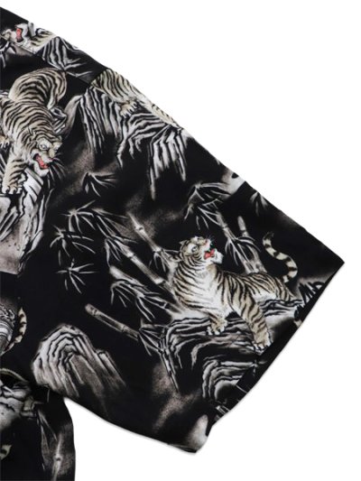 画像4: 【送料無料】AVIREX ALOHA SHIRT TIGER & BAMBOO BLACK