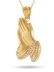 画像2: 【送料無料】KING ICE PRAYING HANDS EMOJI 1.4" 14K GOLD NECKLACE (2)