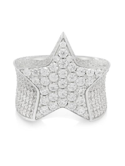 画像2: 【送料無料】KING ICE SHOOTING STAR STERLING SILVER WHITE GOLD RING